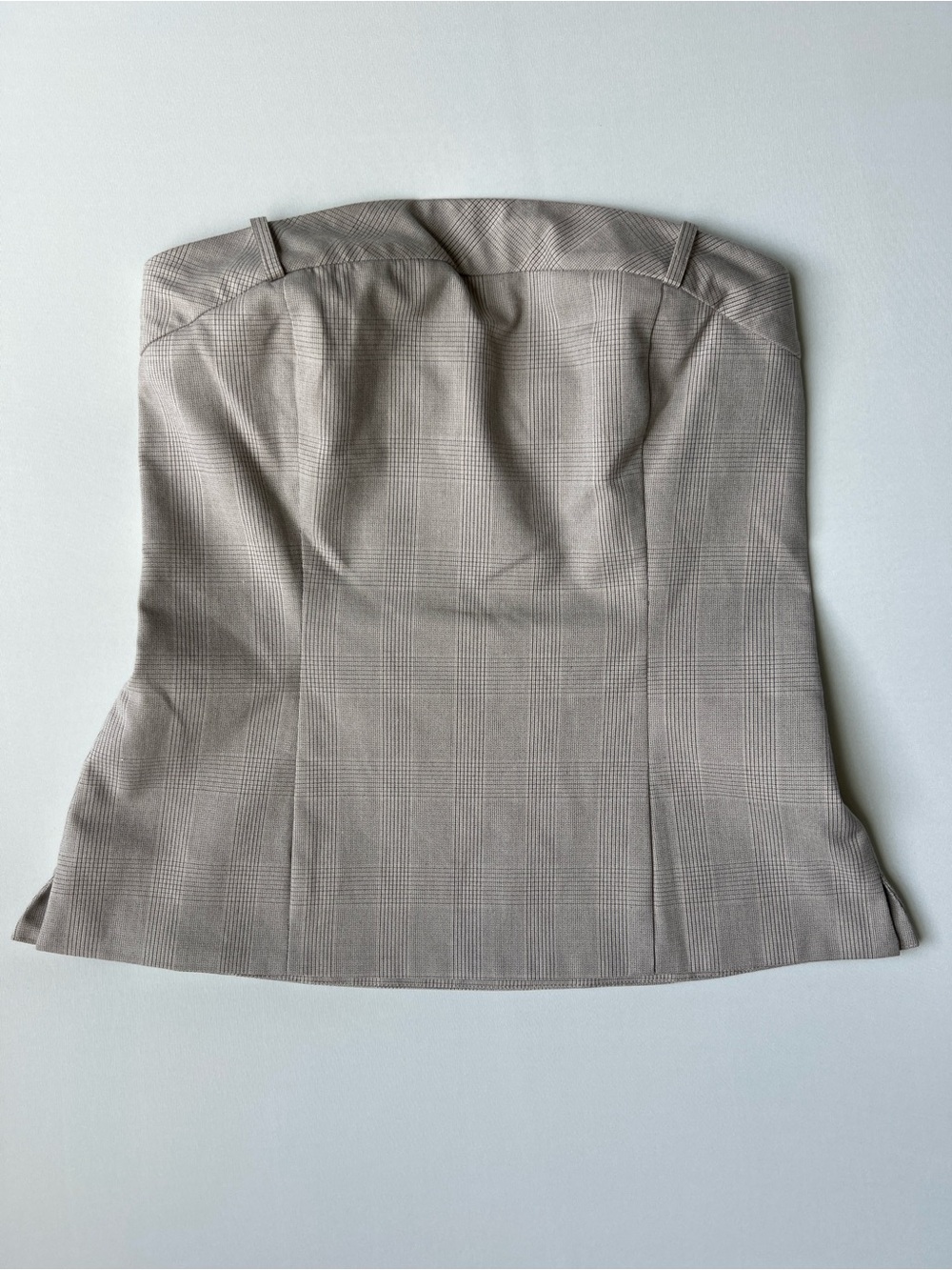 NWT Kenneth Cole Strapless Bustier Corset Top Plaid Beige Size 4